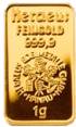 Gold: 1 gramm (1g) Goldbarren Heraeus