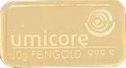 Gold: 50 gramm (50g) Goldbarren Umicore